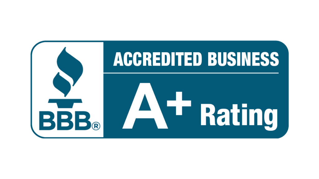 BBB logo: Blue and white badge with